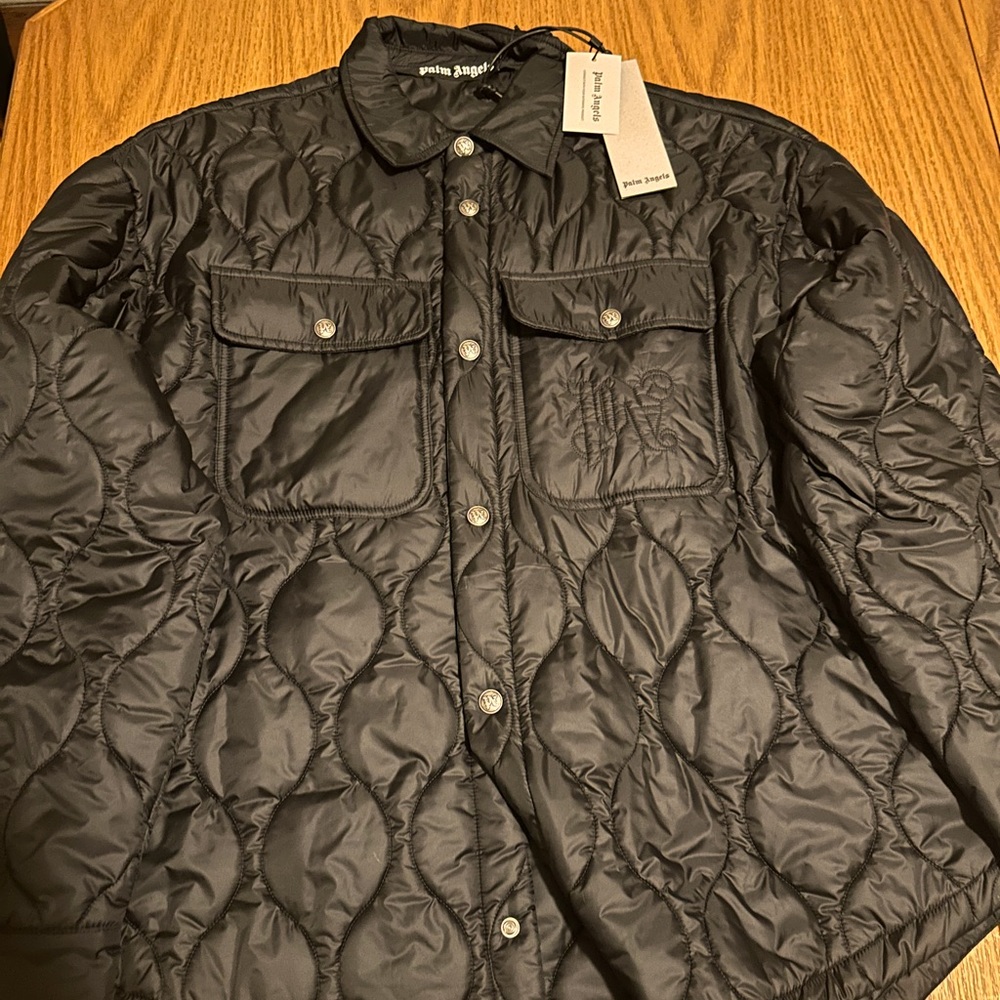 Palm Angels embroidered logo quilted jacket